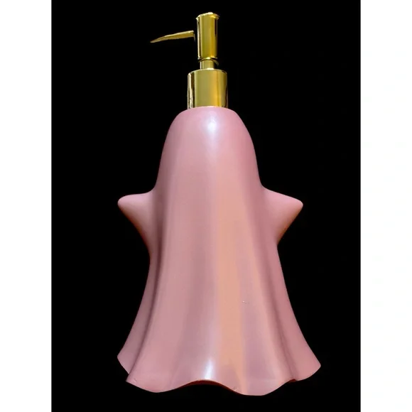 Pink Halloween Ghost-Shaped Soap Dispenser Ceramic NEW - Picture 3 of 5